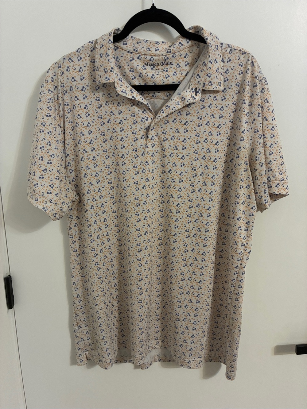 Mizzen+Main Golf Cart and Balls Polo Shirt Size XL
